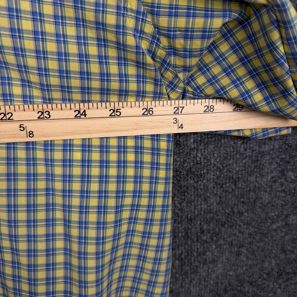 Vintage 90s Ralph Lauren Blake Shirt Mens XL Yellow Blue Plaid Short Sleeve - Picture 7 of 9